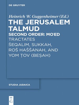cover image of Tractates Šeqalim, Sukkah, Roš Haššanah, and Yom Tov (Besah)